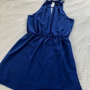 SOLD Dynamite royal blue halter dress size large